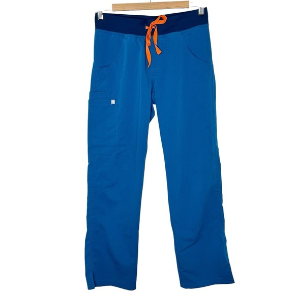 Figs Kade Cargo Scrub Pants Alps Blue Womens Size XS/P Petite Bottoms Medical - Picture 1 of 9
